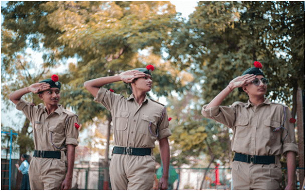 NCC Cadets Saluting